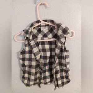 Jumping Beans Black and White Checkered Sleeveless Shirt 12 M